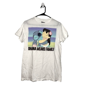 DISNEY White Lilo & Stitch “Ohana Means Family” T-Shirt